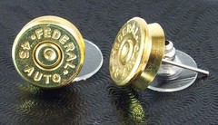 45 Auto Bullet Earrings w/ Federal Headstamp