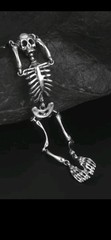 7.8 inch 925 Sterling Silver Skull Bracelet,Human Skeleton Men’s Bracelet Chain