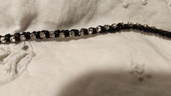Handmade Cotton Cord and Cupchain Gem Bracelet