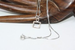 Real Sterling Choker Silver Link Pendant Necklace 40CM 16″ 1 MM Box Chain New