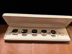 925 Handmade Bracelet with Faceted Clear Blue Stones. 7″ – 8″