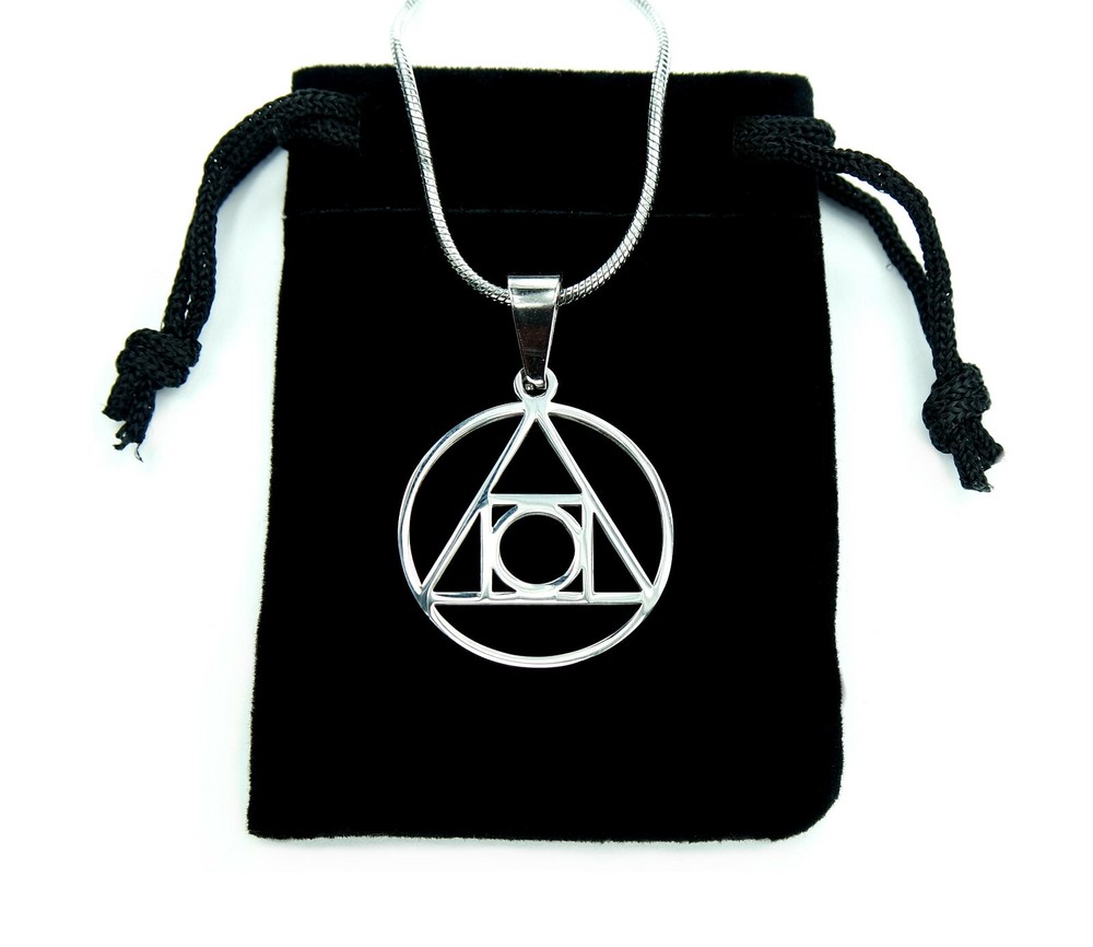 Philosopher’s Stone Necklace, Alchemy Elixir Life Hermetic Seal Charm Pendant nb