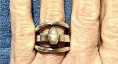Lilly Barrack Sterling .925 Freshwater Pearl Ring Organic Unique Silver Bands