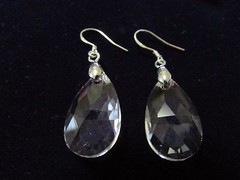 Handmade Drop/Dangle Swarovski Element Crystal Earring Sterling Silver Clear