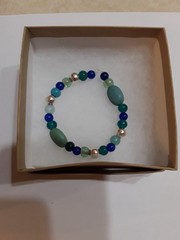 Handmade beaded bracelet- elastic thread- see 2nd picture for size SKU#08