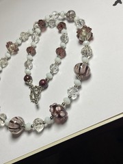 Artisan Handcrafted Art Deco Lampwork Glass Jewelry Purple Haze Necklace #3