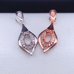 silver 925 pendant empty setting, DIY blank setting,