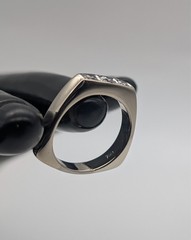 Solitair Brilliant 0,24 ct Ladies Ring 18K White Gold 7,80 g (Size 54) #2076