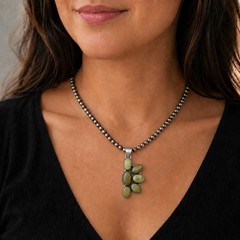 Royston Turquoise Sterling Silver Cluster Pendant Southwestern Native Style