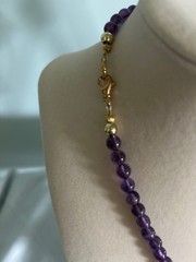 Handcrafted Real Amethyst Beads With Dragonfly Pendant Necklace