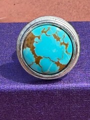 Number 8 Turquoise Ring Adjustable Nevada