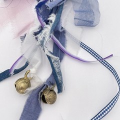 Handmade Blue Fabric Tassel Pendant Women Fringe Boho Bells Cotton Jewelry Long