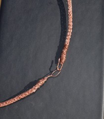 Copper Wire Weave Heart Pendant Necklace on Viking Knit Copper 20 Inch Chain