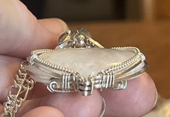 Rainbow Moonstone ~ Handmade 925 Sterling Silver wire wrapped pendant 9n