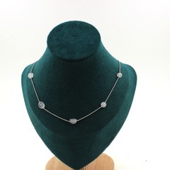 Moonstone Bead Necklace From India Stainless Steel Chain. Personal Size