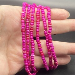 Boho Cross Bracelet Bright Floral Stretch Charm Seed Beads Leather Handmade