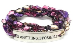 Inspirational Word Connector Crocheted Wrap Bracelet «ANYTHING IS POSSIBLE»