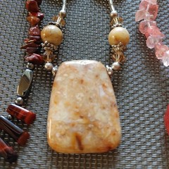 Lot of 8 Stone Bead Necklaces Various Shapes Sizes Colors Amethyst Garnet Quartz