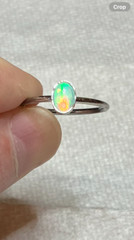 #170B- .60ct Genuine Ethiopian Welo Opal set in a Size 9 Sterling Silver Ring