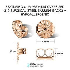 Rose Gold Plated Sterling Silver 3 Prong 1.50 CTTW CZ Stud Earrings – 5.5MM