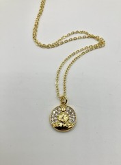 VB&Co Buddha Gold Coin Pendant Necklace