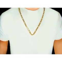 Unisex 8 mm wide Figaro Chain 40 Grs. 18k Gold Filled Solid Chain 27 inch