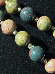 Unakite & Dragon Blood Jasper Gemstone Beaded 34 Inches Necklace