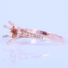 Solid 10k White/Rose/Yellow Gold Ring Prong Setting Round 6mm-6.5mm Semi Mount