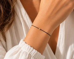 2026 Year of the Horse Lucky Red Cord Bracelet 14k Gold Moon Cut Bead Waterproof