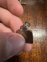 Vintage Sterling Silver 925 4g Square Chinese Asian Character Pendant