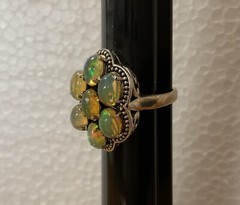 Nicky Butler Vintage Sterling Silver Ethiopian Opal Handmade India Signed Ring 8