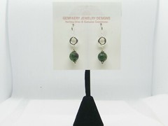 Sterling Silver Faceted RUBY in ZOISITE Dangle Earrings #1593…Handmade USA