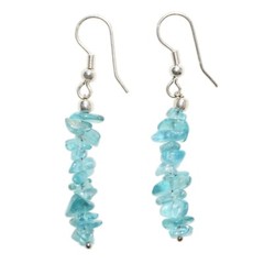 CHARGED Blue Apatite Crystal Chip Earrings REIKI Energy! ZENERGY GEMS™