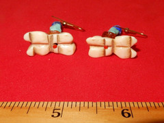 Dog Fetish Earrings – Bone, Amber, Turq., Lapis, Drop Style (hook) -1 in.