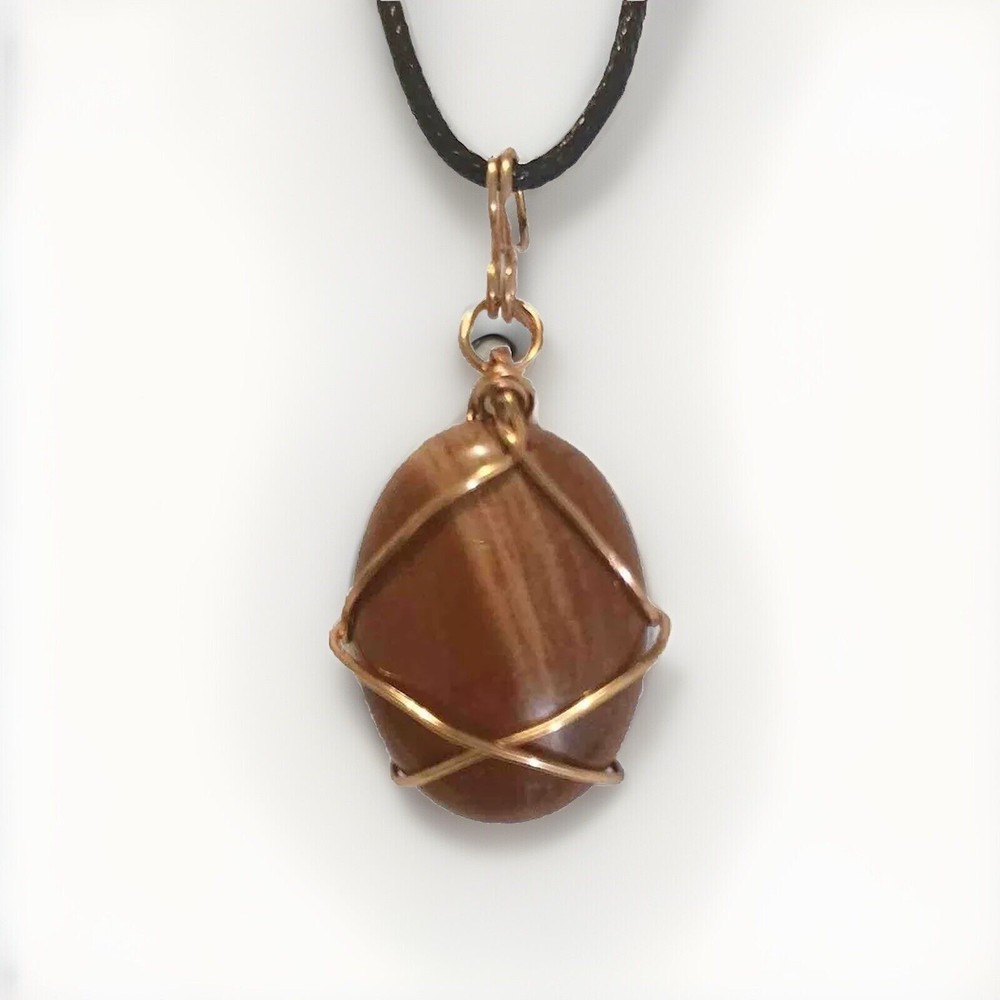 Mookaite Gemstone Pendant, Copper Wire, 18 In. Jewelry, Necklace Gift.