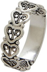 OTTOMAN SILVER COLLECTION 925 STERLING HEART FILIGREE RING HANDMADE ARTISAN NEW
