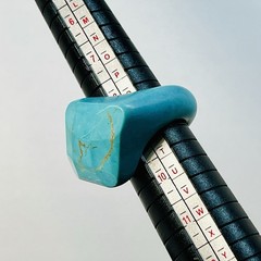 32X24X10/18MM Faceted Turquoise Rhombus Pendant Bead Ring