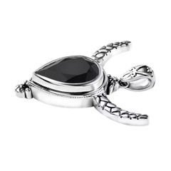 Artisan Crafted Black Spinel Bull Head Pendant in Sterling Silver 11.75 ctw