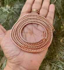 11 inch Pure Copper Franco V Chain Anklet, Healing Copper Jewelry, Spiritual