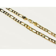 Unisex 8 mm wide Figaro Chain 40 Grs. 18k Gold Filled Solid Chain 27 inch