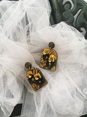 Polymer Clay Earrings Gold/brown/bronze/arch