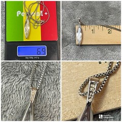 SU Necklace Silver Cubic Zirconia Stone CZ Sterling Silver 925 Pendant Chain