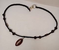 handmade hemp necklace with stone pendant, BOHO, handcrafted, necklace, natural