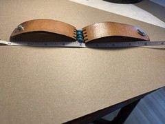 Leather Band Bracelet With Turquoise Beads Strong Snap Closure. See Pictures.