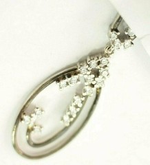 Ladies 43 Stone Cubic Zirconia Pendant and Earring set Sterling Silver $330 New