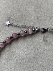 INDIAN AGATE CAT EYE HEMATITE Beaded Choker Necklace 16” Unisex Handcrafted