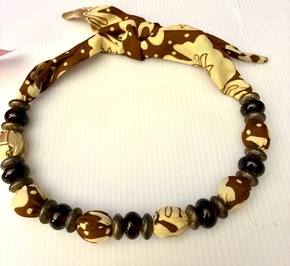 Elewana Africa Shanga Handmade Choker Beaded With Scarf New With Tag Vtg