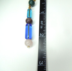 14K Solid Gold Dangle Gemstone Earrings Glass Bead Agate Quartz Handmade Boho