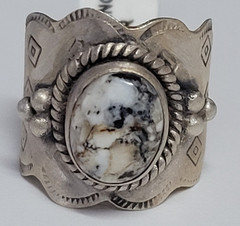 White Buffalo Cigar Band – size 6 Ring – SS 925 – handmade