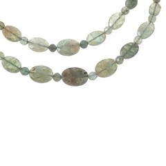 Jay King Sterling Iceberg Green Labradorite Bead Necklace Double Layer 18 1/4″
